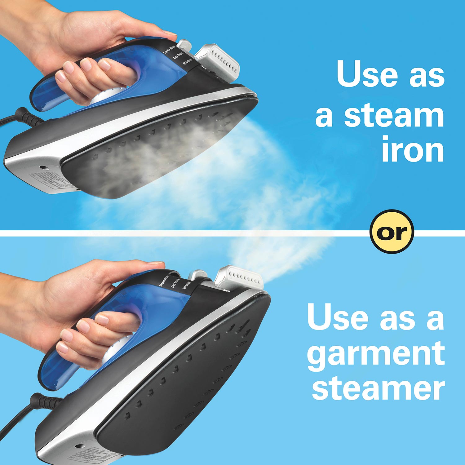 2-in-1 Iron or Steamer